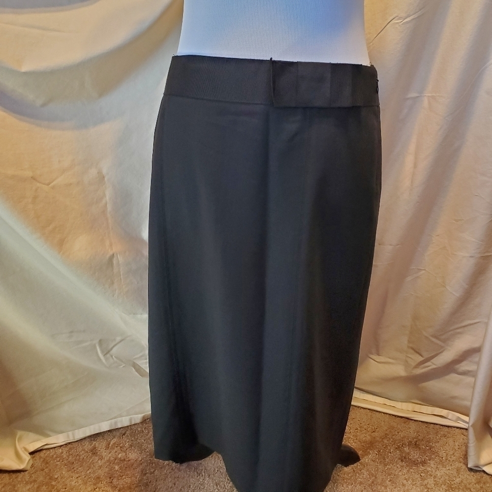 Theory Wool Black Ribbon Pencil Skirt SZ 4